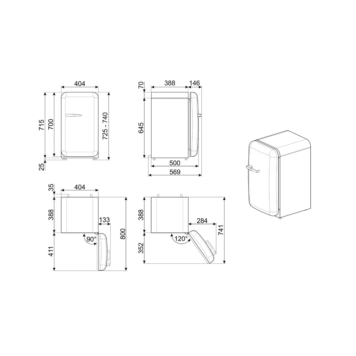 Smeg 50's Style FAB5RSV5 minibar billede 9