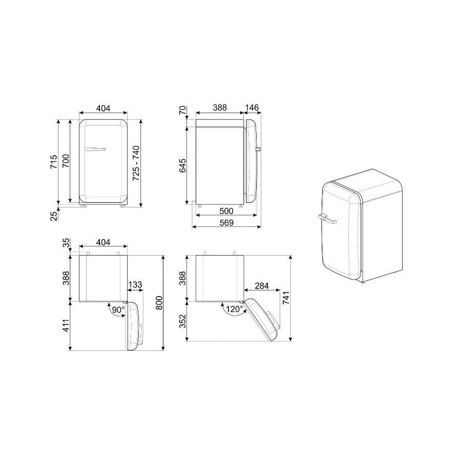 Smeg 50's Style FAB5RWH5 minibar billede 8