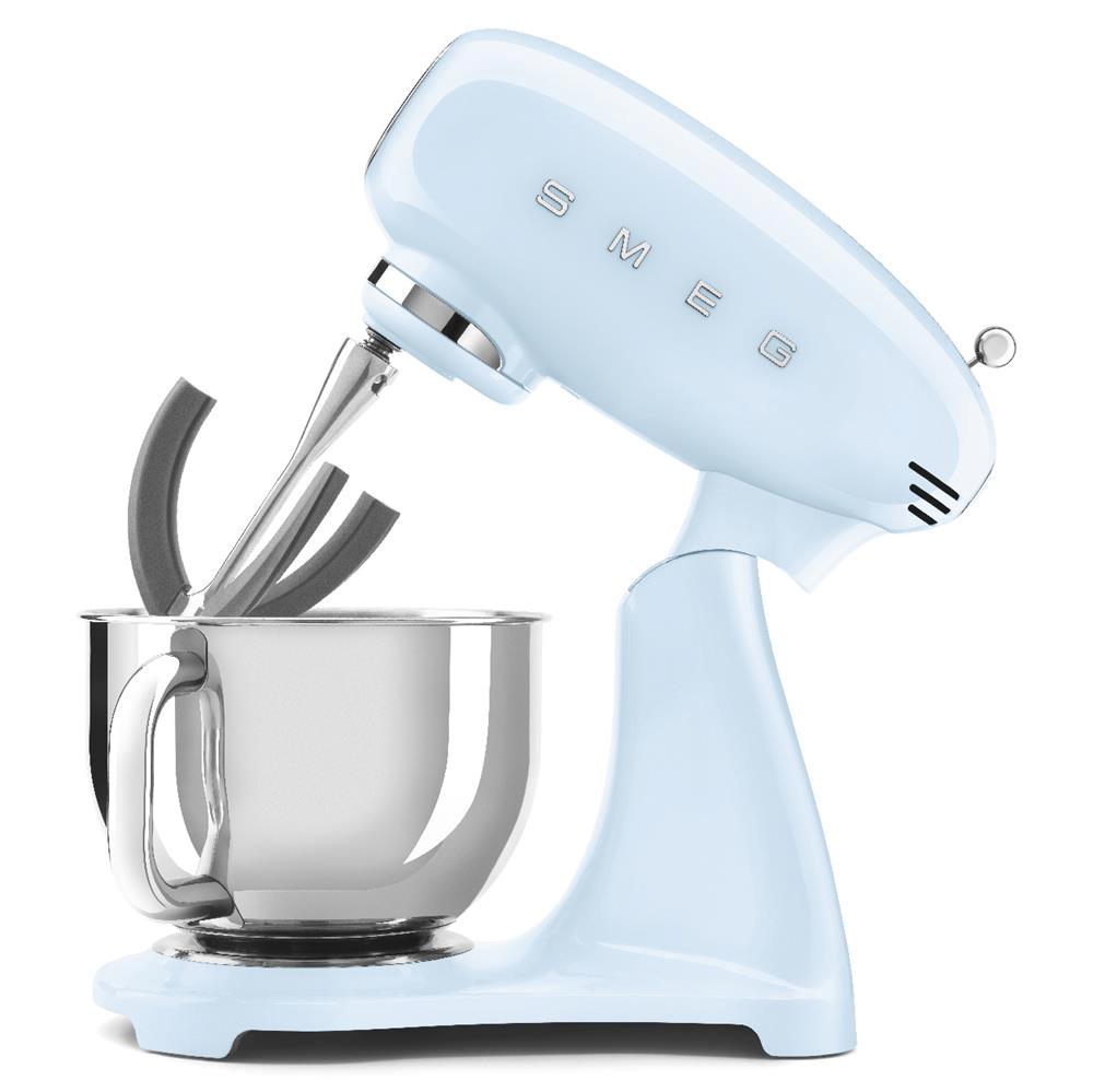 Smeg 50''s Style Køkkenmaskine SMF03PBEU Pastelblå, Bordmixer, Blå, Slå, Ælte, Omrøre, 1 m, 4,8 L, Løftestang