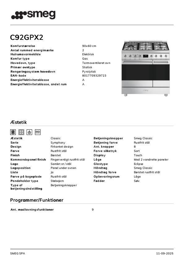 SMEG C92GPX2 Gaskomfur stål billede 6