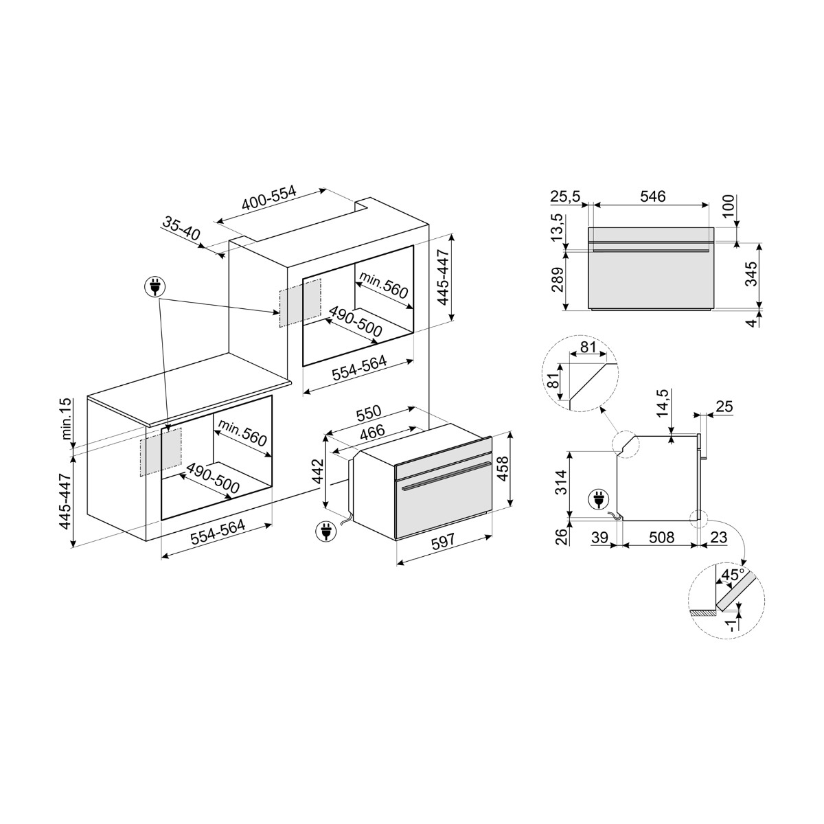 SMEG SO4104M2PB3 kompaktovn billede 2