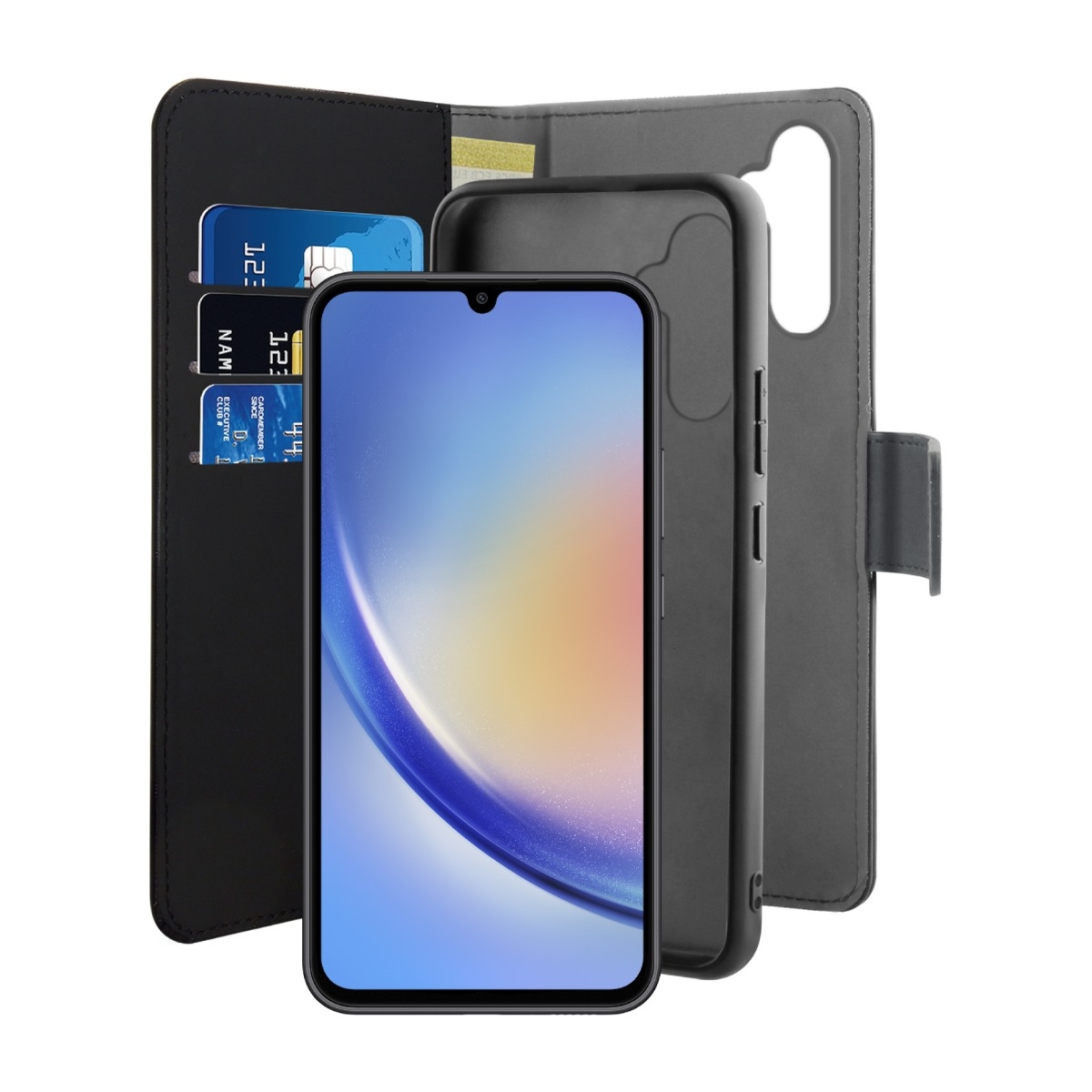 Puro Samsung Galaxy A34 Wallet Eco-Leath 2IN1 tegnebogscover, sort billede 2