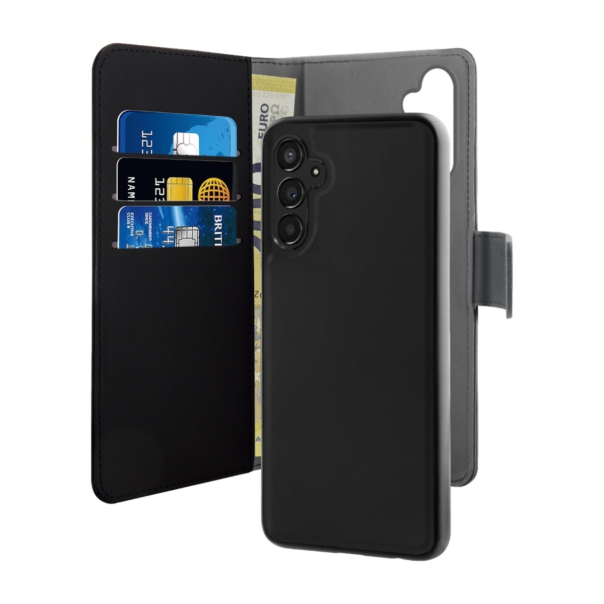 Puro Samsung Galaxy A34 Wallet Eco-Leath 2IN1 tegnebogscover, sort billede 1
