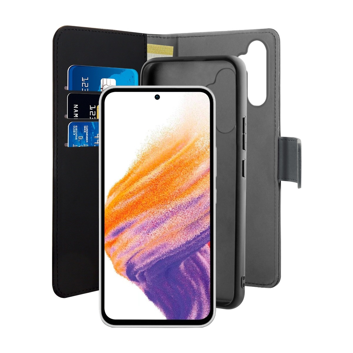 Puro Samsung Galaxy A54 Wallet Eco-Leath 2IN1 tegnebogscover, sort billede 2