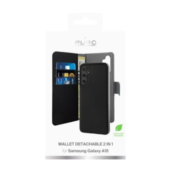 Puro Samsung Galaxy A15 5G/4G økolæder Cover, sort billede 3