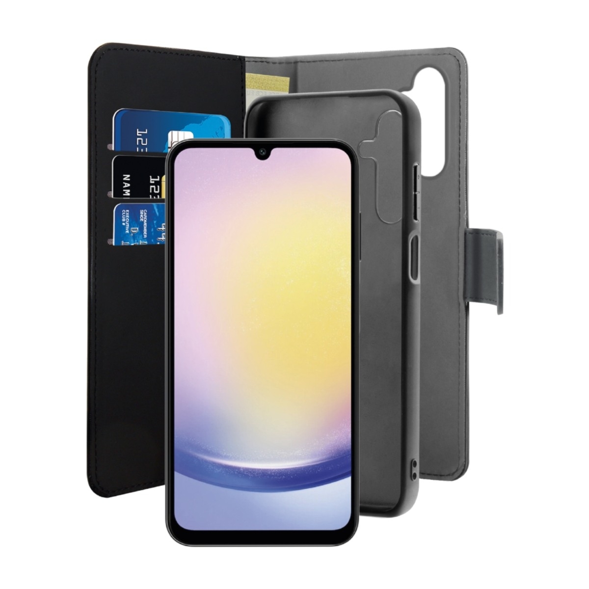 Puro Samsung Galaxy A25 5G 2IN1 Wallet Cover, sort billede 2