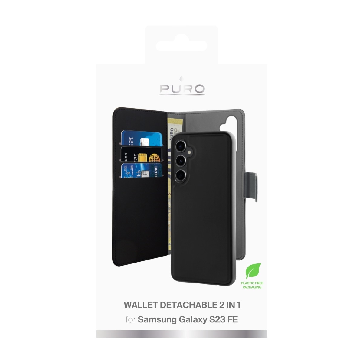Puro Samsung Galaxy S23 FE MagSafe tegnebogscover, sort billede 3
