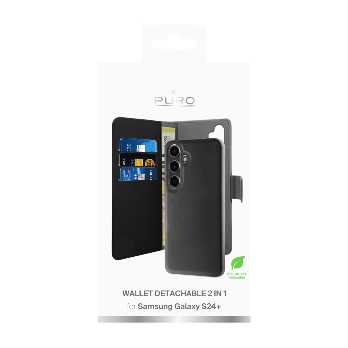Puro Samsung Galaxy S24+ økolæder Cover, sort billede 3
