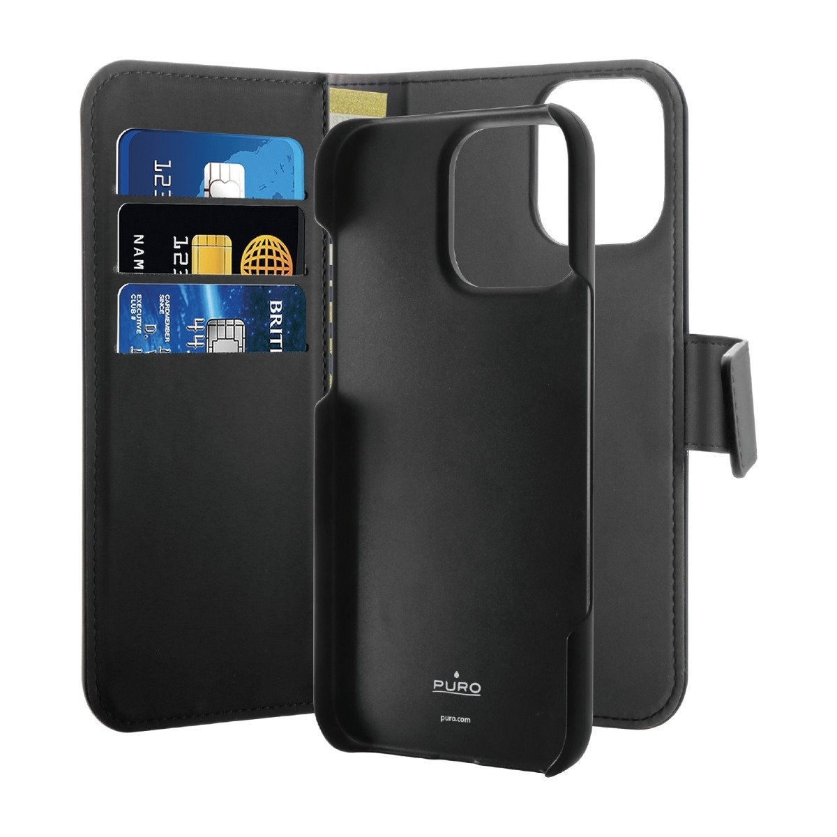 Puro iPhone 16 Pro 2IN1 Wallet Cover, sort billede 2