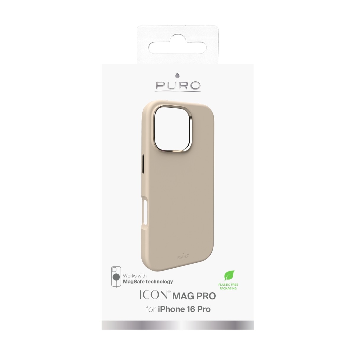 Puro iPhone 16 Pro Icon Cover MagSafe, beige billede 3