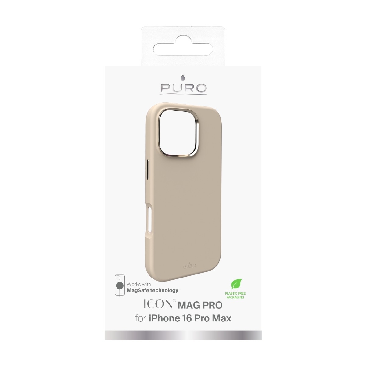 Puro iPhone 16 Pro Max Icon Cover MagSafe, beige billede 3