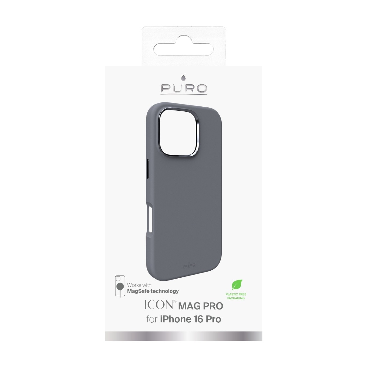 Puro iPhone 16 Pro Icon Cover MagSafe, grå billede 3