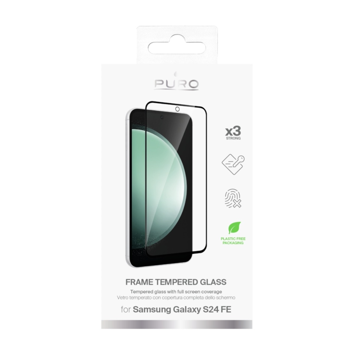 Puro Samsung Galaxy S24 FE Frame hærdet glas skærmbeskytter billede 2