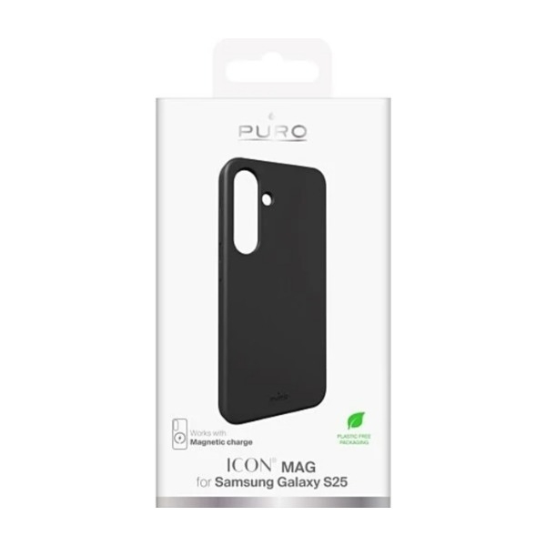 Puro Samsung Galaxy S25 Icon MAG magnetisk cover, sort billede 2