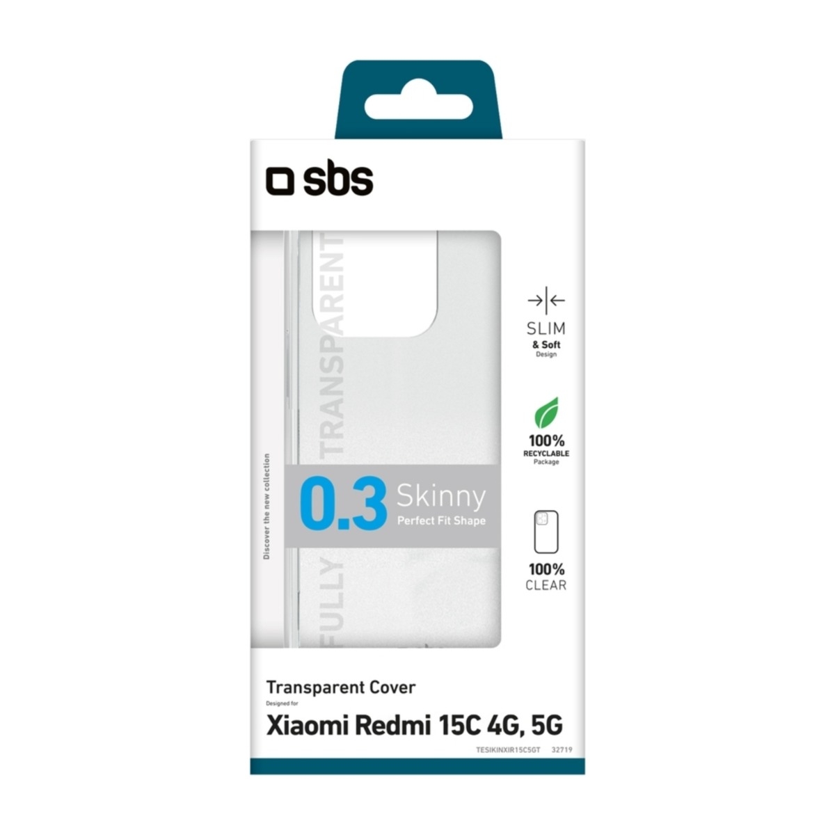 SBS Xiaomi Redmi 15C Skinny cover, gennemsigtig billede 2