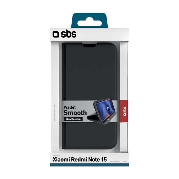 SBS Smooth Wallet cover Xiaomi Redmi Note 15, sort billede 5