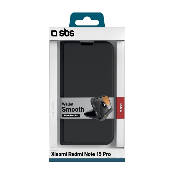 SBS Smooth Wallet cover til Xiaomi Redmi Note 15 Pro, sort billede 5