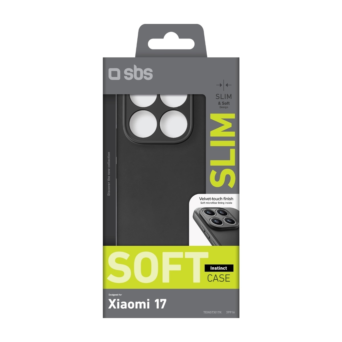 SBS Xiaomi 17 Instinct cover, sort billede 2