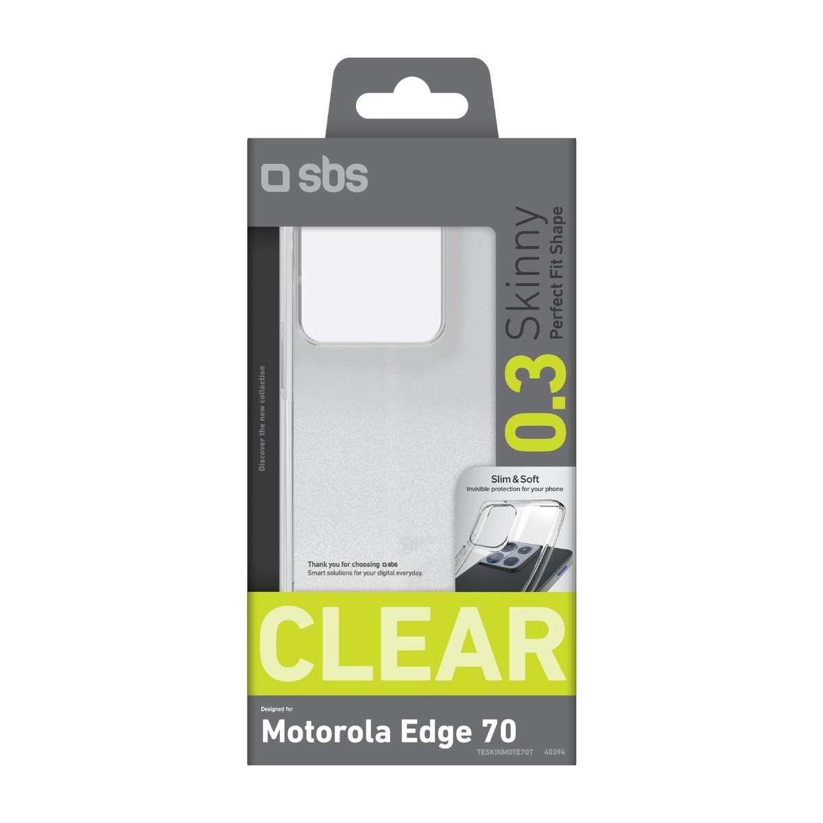 SBS Motorola Edge 70 Skinny cover, gennemsigtigt billede 2
