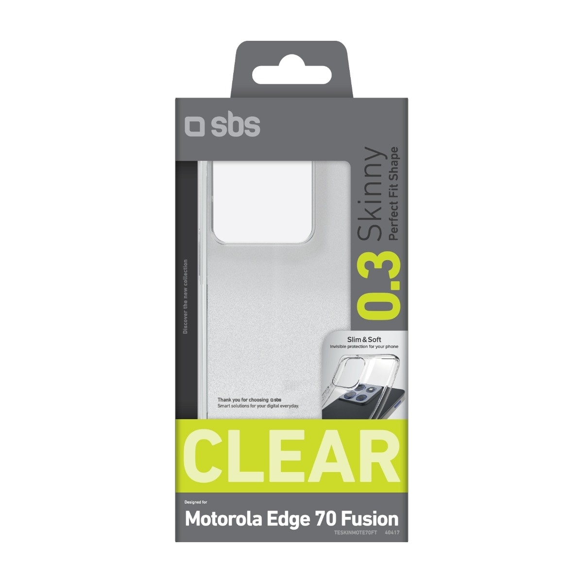 SBS Motorola Edge 70 Fusion Skinny cover, gennemsigtigt billede 2