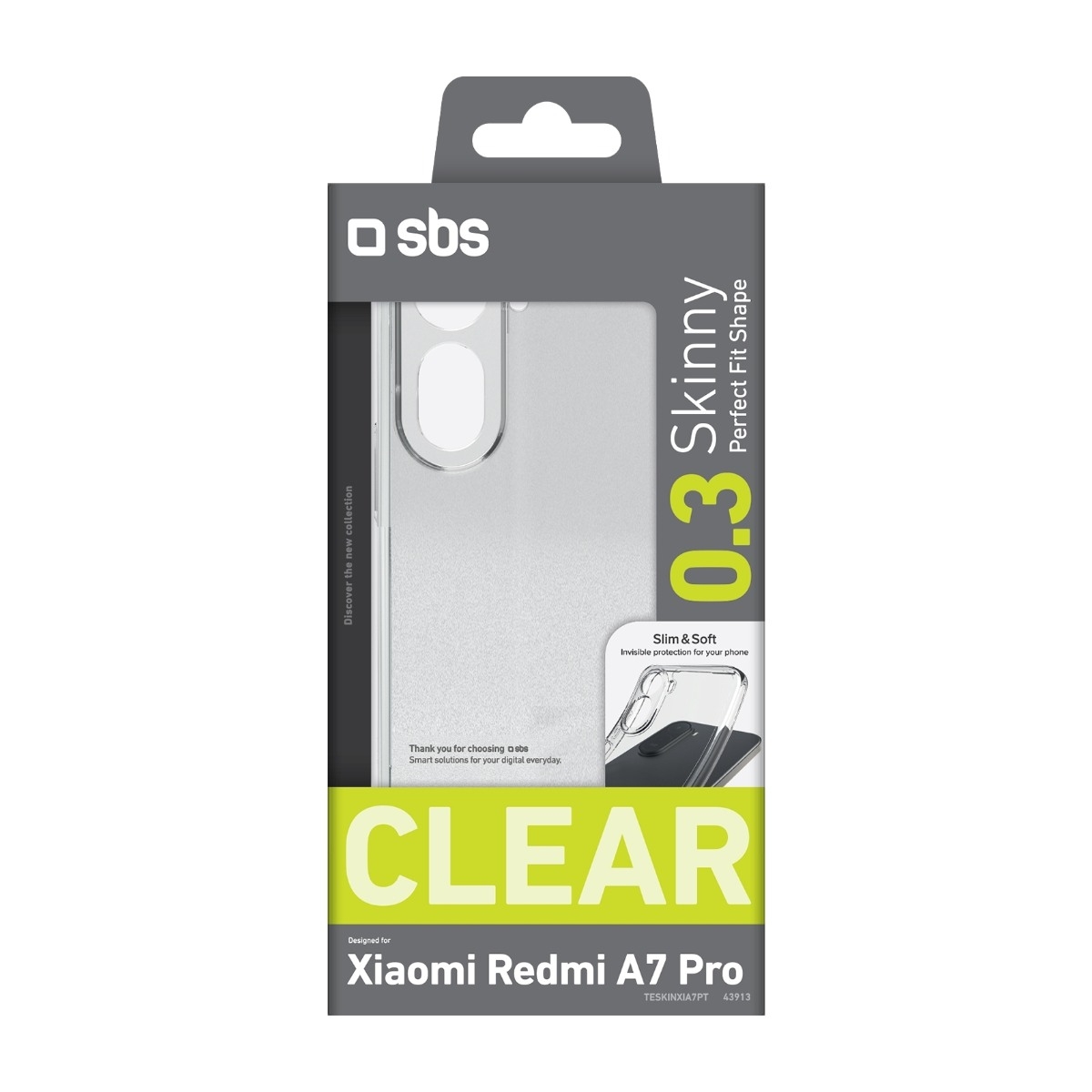 SBS Xiaomi Redmi A7 Pro Skinny cover, transparent billede 2