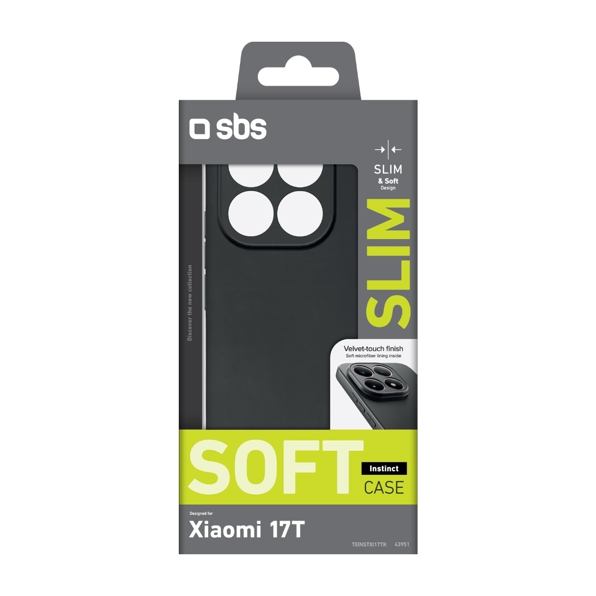 SBS Xiaomi 17T Instinct cover, sort billede 2