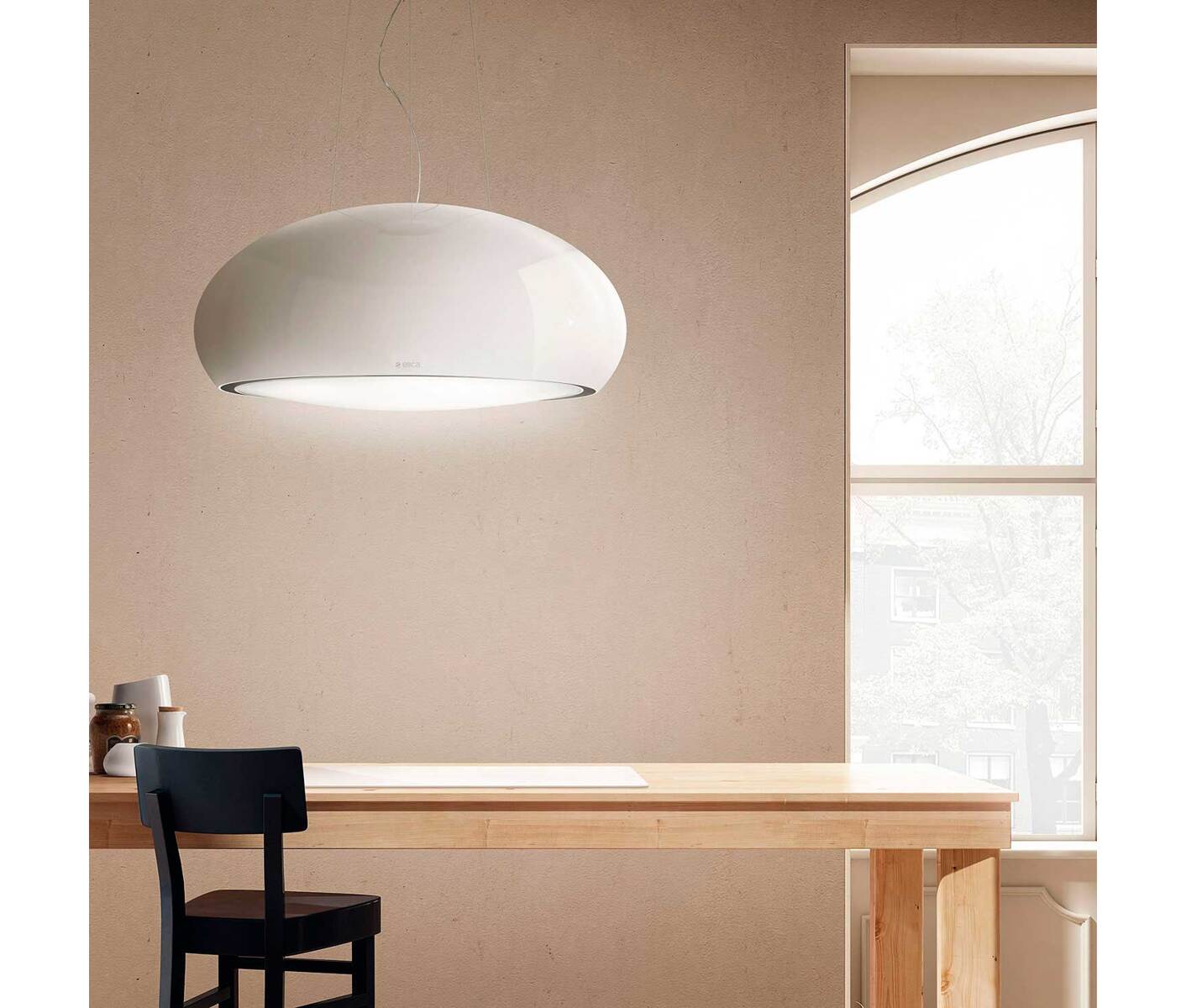 Eico Seashell Pearl White Wirehængt Emhætte billede 6