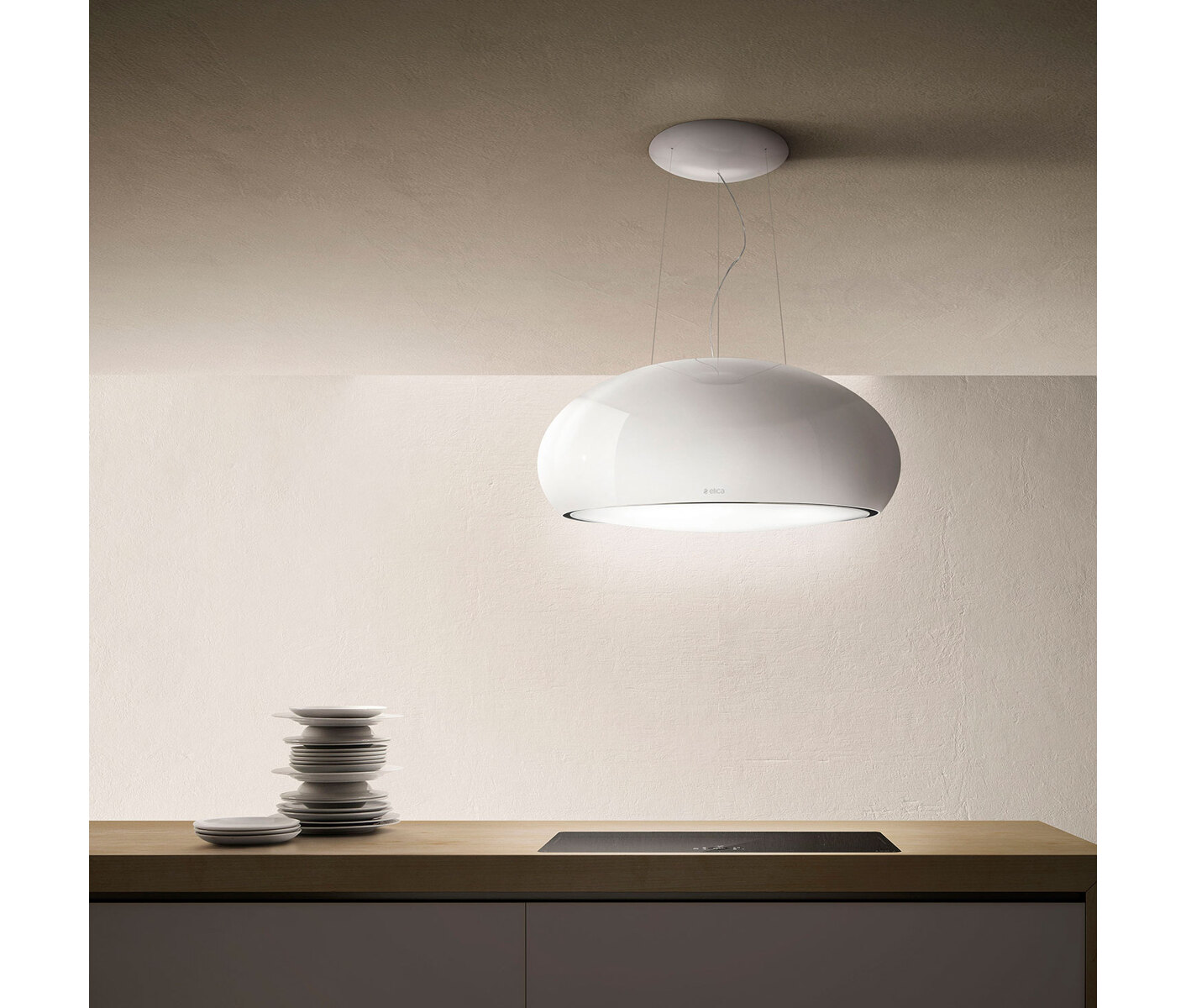 Eico Seashell Pearl White Wirehængt Emhætte billede 3