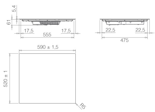 Elica Primis 604 Plus, Sort, Indbygget, 60 cm, Zone induktionskogeplade, Glas, 4 zone(s) billede 2