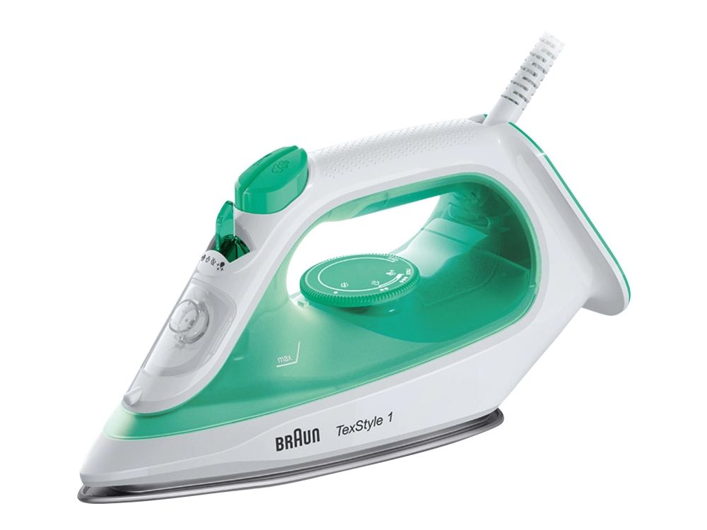 Braun TexStyle 1 SI 1040 GR - Dampstrygejern - såleplade: SuperCeramic - 2000 W - hvid/grøn