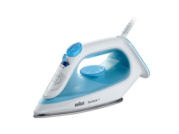 Braun TexStyle 1 SI1050BL, Dampstrygejern, Keramisk strygesål, 1,9 m, 120 g/min, Blå, Hvid, 0,22 L billede 2