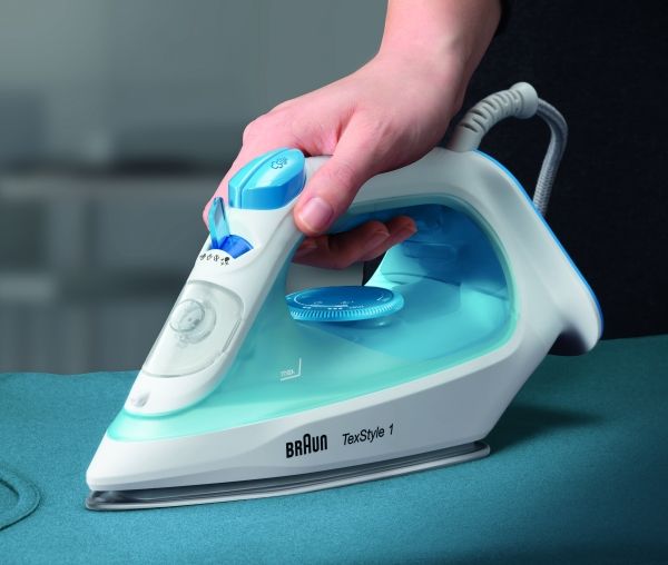 Braun TexStyle 1 SI1050BL, Dampstrygejern, Keramisk strygesål, 1,9 m, 120 g/min, Blå, Hvid, 0,22 L billede 3