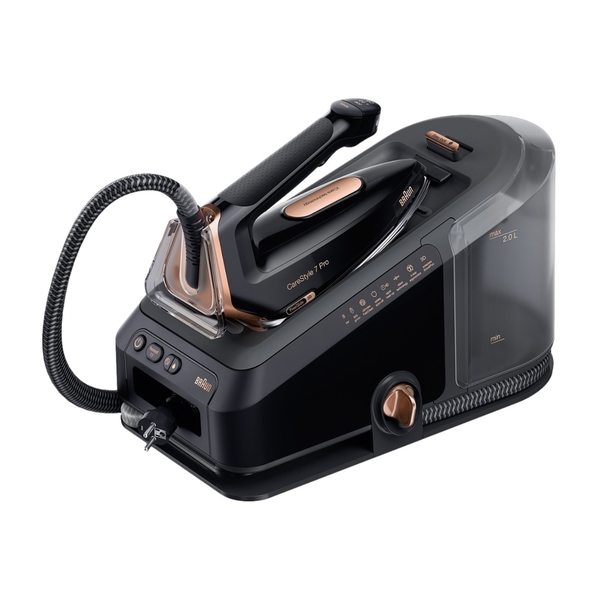 Braun CareStyle 7 Pro IS 7286 BK - Dampstrygejern med automatisk afbrydelse - såleplade: EloxalPlus FreeGlide 3D - 2700 W - sort billede 3