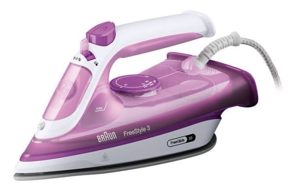 Braun FreeStyle 3 FI 3124, Tør & dampstrygejern, Keramisk strygesål, 2 m, 160 g/min, Lilla, 45 g/min billede 1