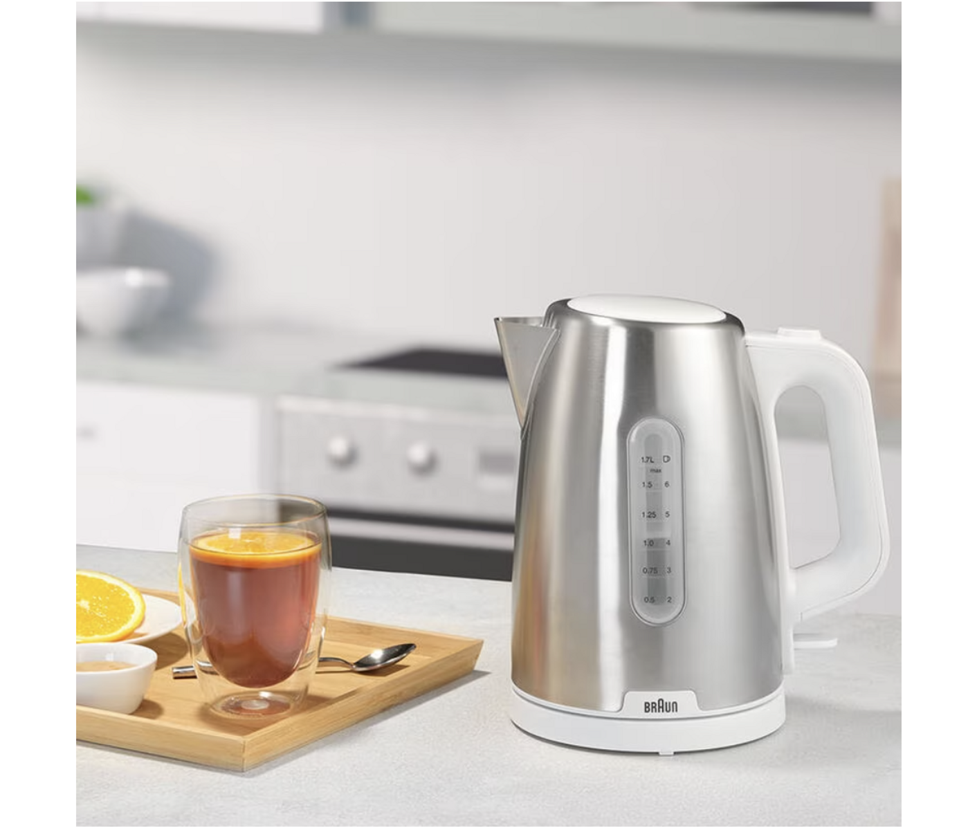 Braun Elkedel PurShine WK 1500 WH - Rustfrit stål/hvid - 2200 W billede 7