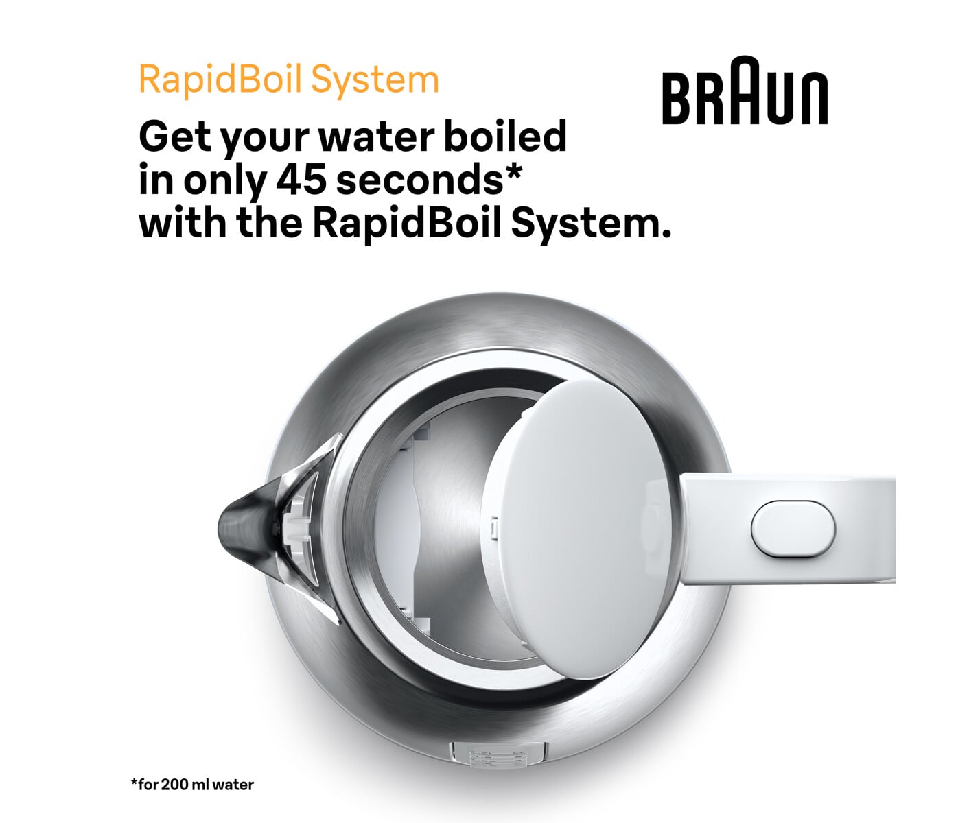 Braun Elkedel PurShine WK 1500 WH - Rustfrit stål/hvid - 2200 W billede 6