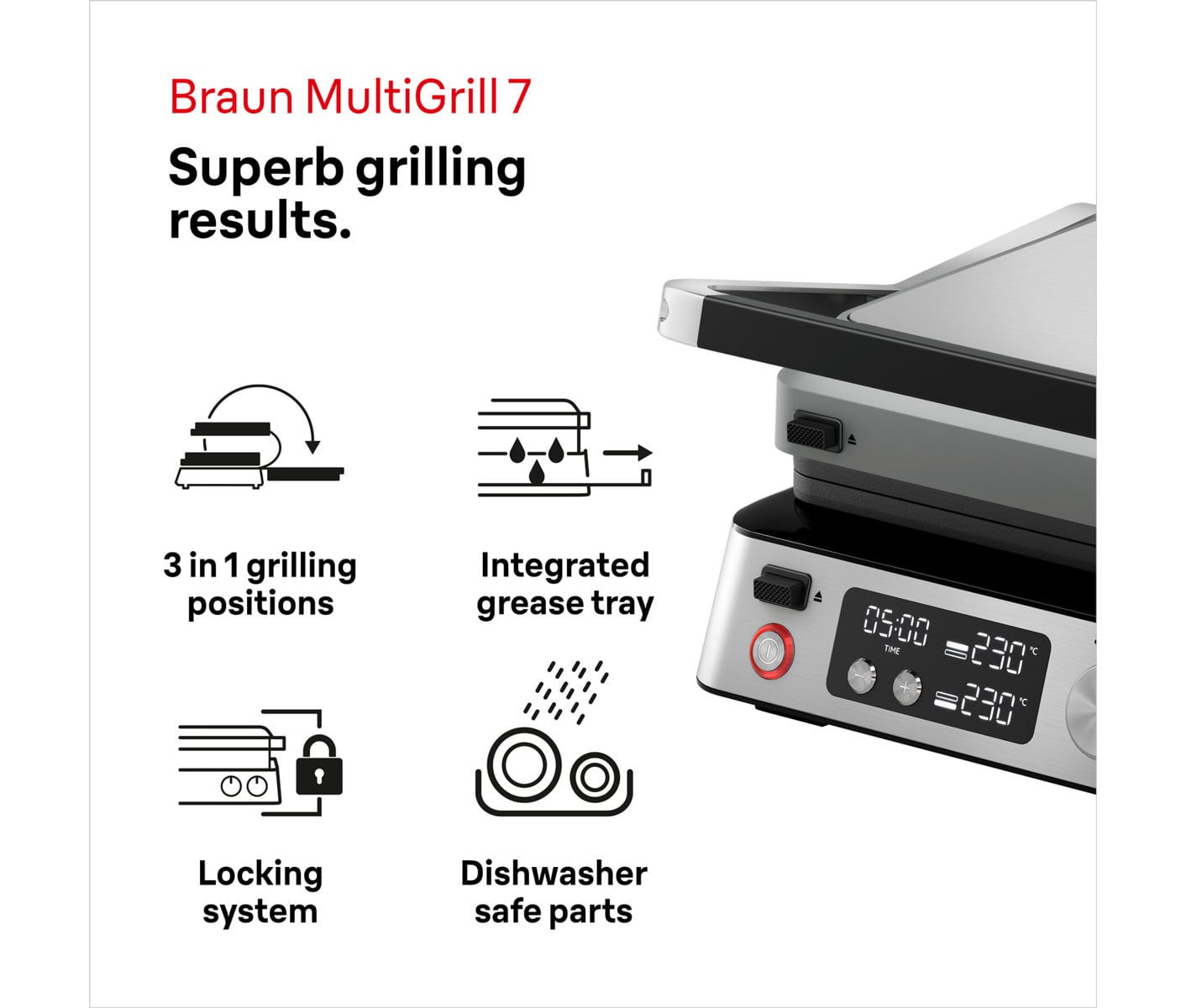 Braun Multigrill 7 CG7044 Bordgrill billede 6