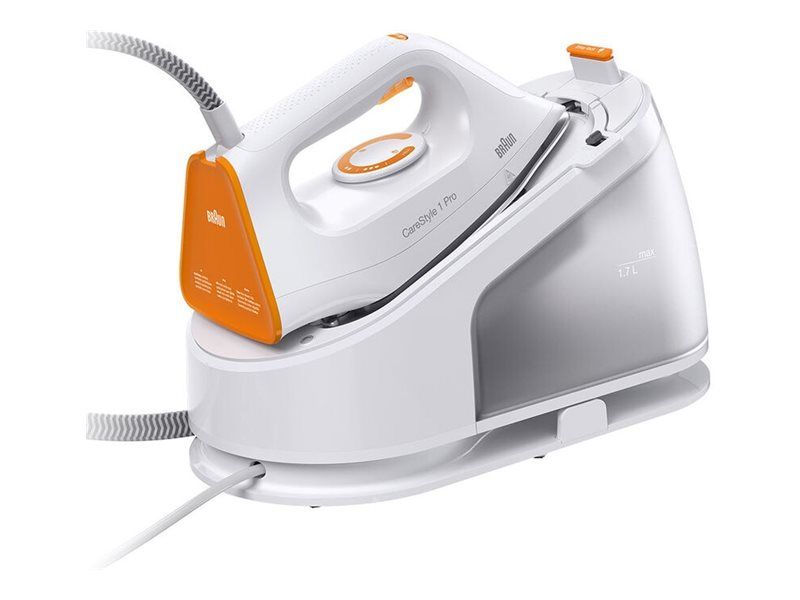 Braun CareStyle 1 Pro IS 1511 - Dampstrygejern med automatisk afbrydelse - såleplade: FreeGlide 3D SuperCeramic - 2200 W - hvid/orange billede 1