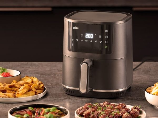 Braun MultiFry 3, Varmluftsteger, 4,3 L, 80 °C, 200 °C, Enkelt, Sort