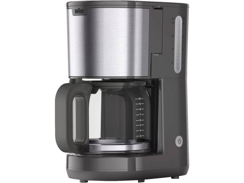Braun KF 1500 GY, Espressomaskine, Malet kaffe, 1000 W, Grå, Rustfrit stål