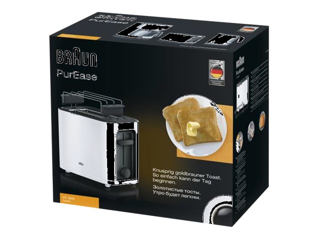 Braun PurEase HT3010 WH - Brødrister - 2 skive - 2 Holdere - hvid