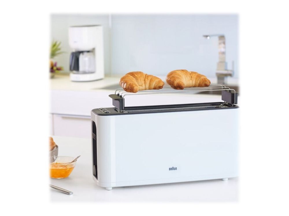 Braun PurEase HT3100WH - Brødrister - 2 skive - 1 Holdere - hvid billede 4
