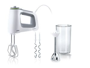 Braun HM 5107 WH, Håndmixer, Grå, Hvid, Slå, Ælte, Mikse, Knapper, Dreje, CE, Rustfrit stål billede 3