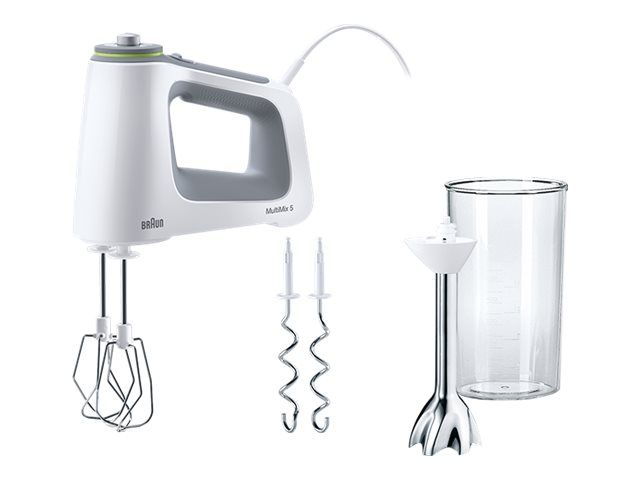 Braun HM 5107 WH, Håndmixer, Grå, Hvid, Slå, Ælte, Mikse, Knapper, Dreje, CE, Rustfrit stål billede 1