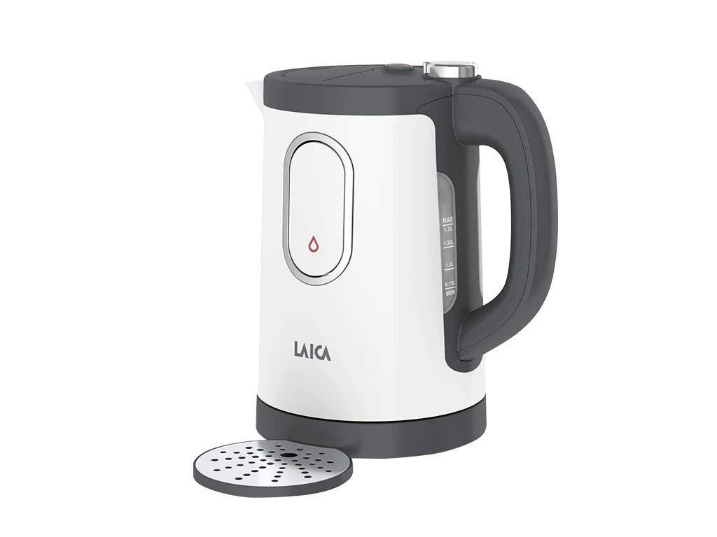 Laica Dual Flo electric kettle 1.5 L 2400 W Grey, White billede 1