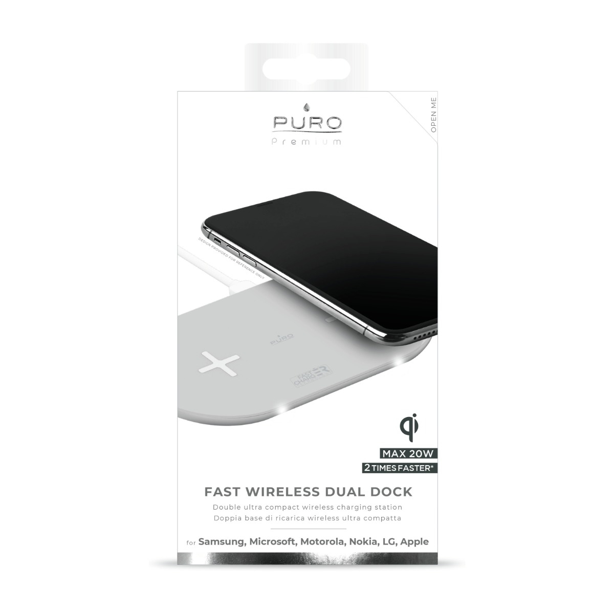 PURO QI DUAL TRÅDLØS OPLADER WH billede 4