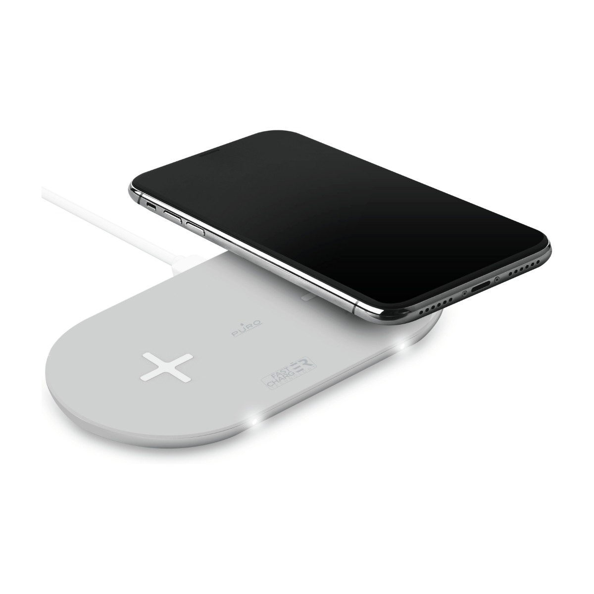 PURO QI DUAL TRÅDLØS OPLADER WH billede 2