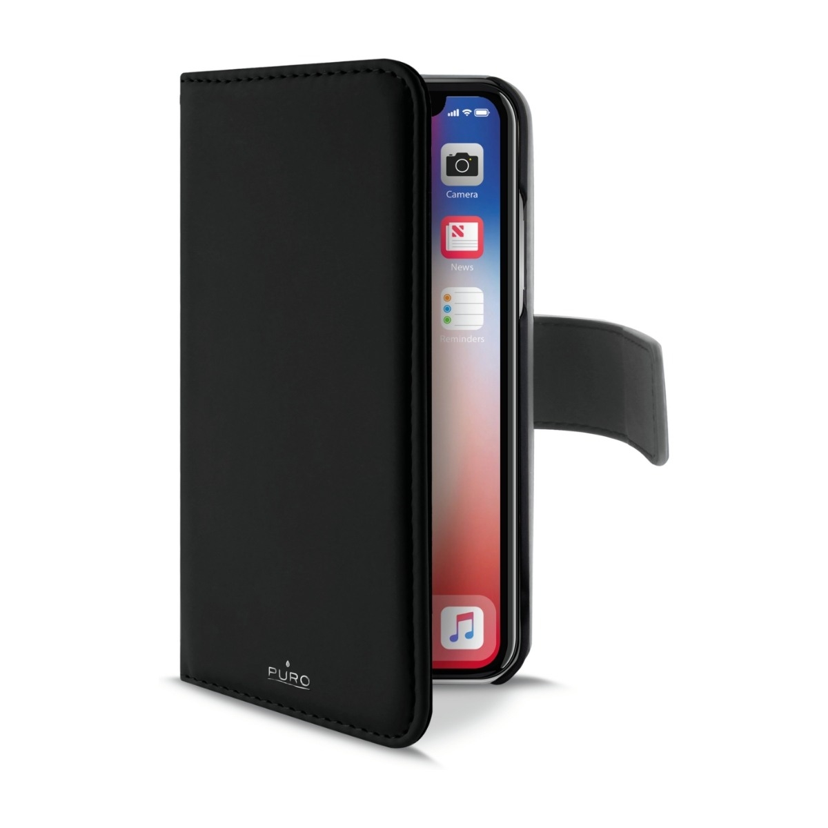 Puro Flip Cover iPhone XR Max Wallet Case, sort billede 3