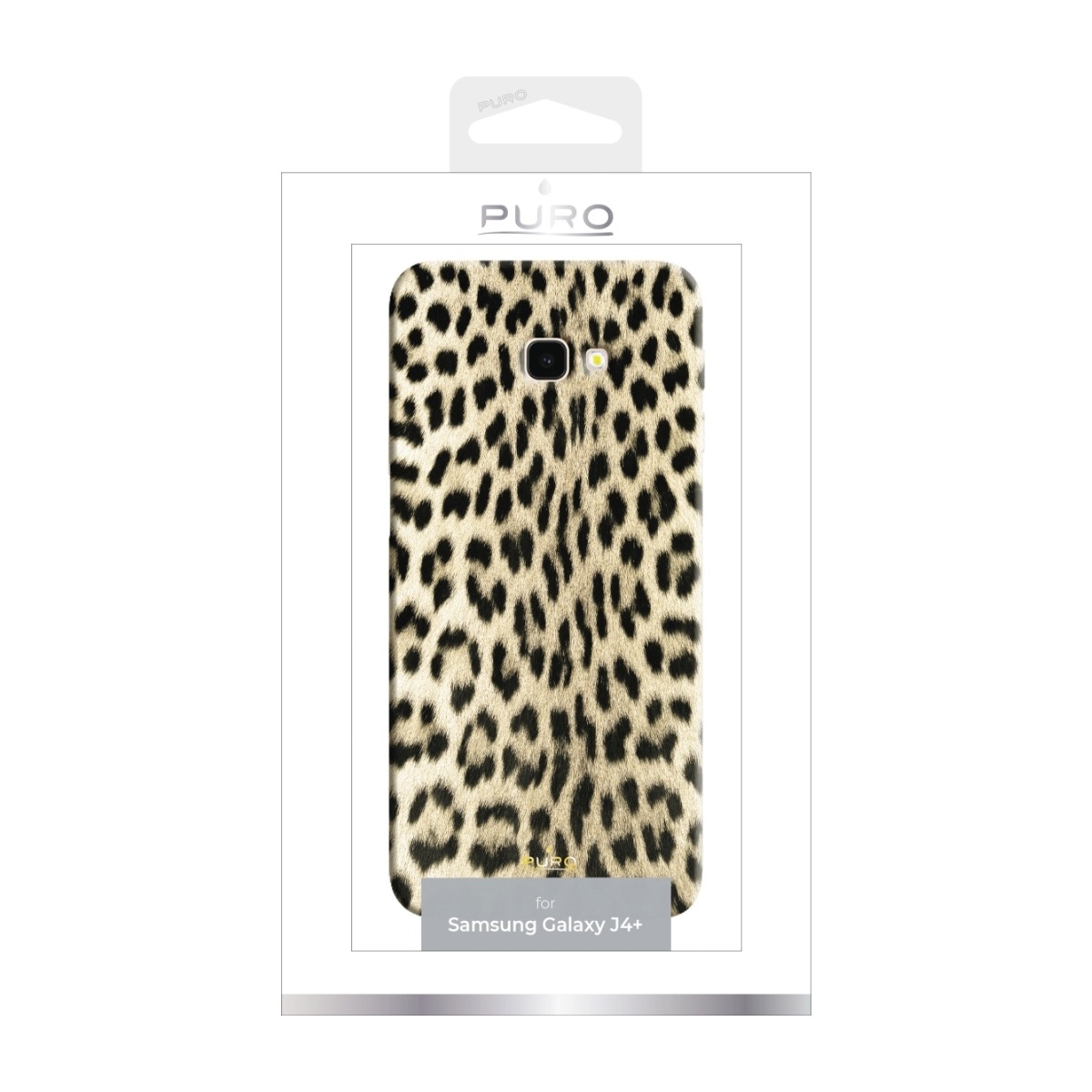 Puro Leopard Cover Galaxy J4 + (2018), sort billede 2