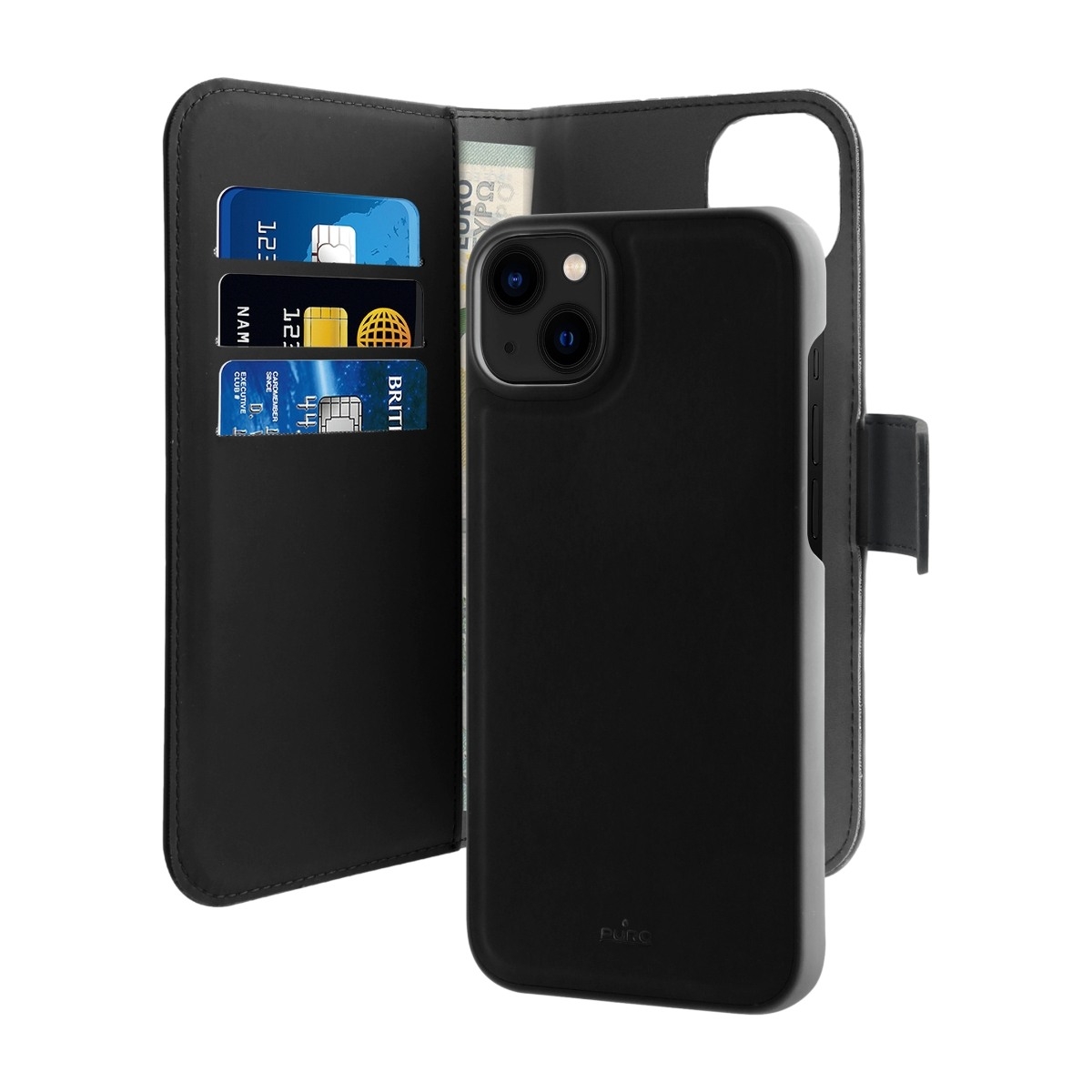 Puro iPhone 14/13 økolæder Cover, sort billede 1
